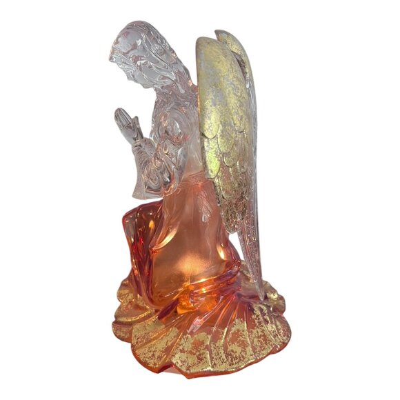 Lighted Christmas Angel Figure Sculpted Statue 12" X 8" Holiday Acrylic Lucite - Picture 5 of 6